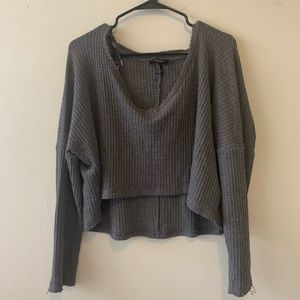 Forever 21 - Crop Top Wide-neck Sweater